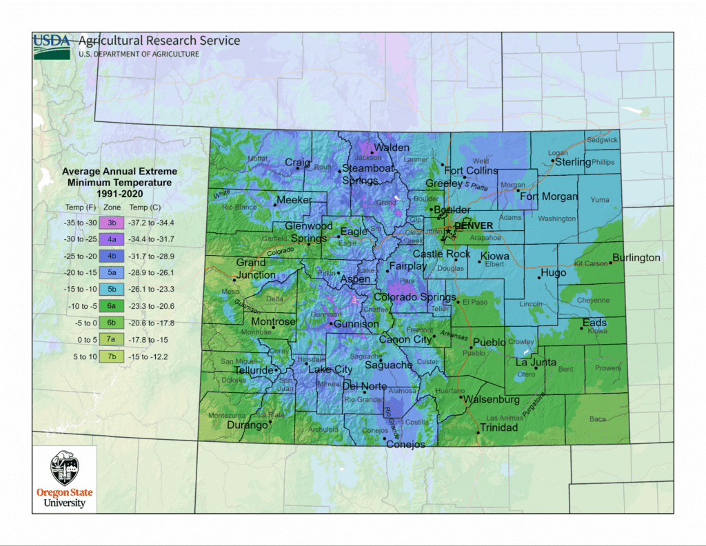 map of USDA hardiness zones